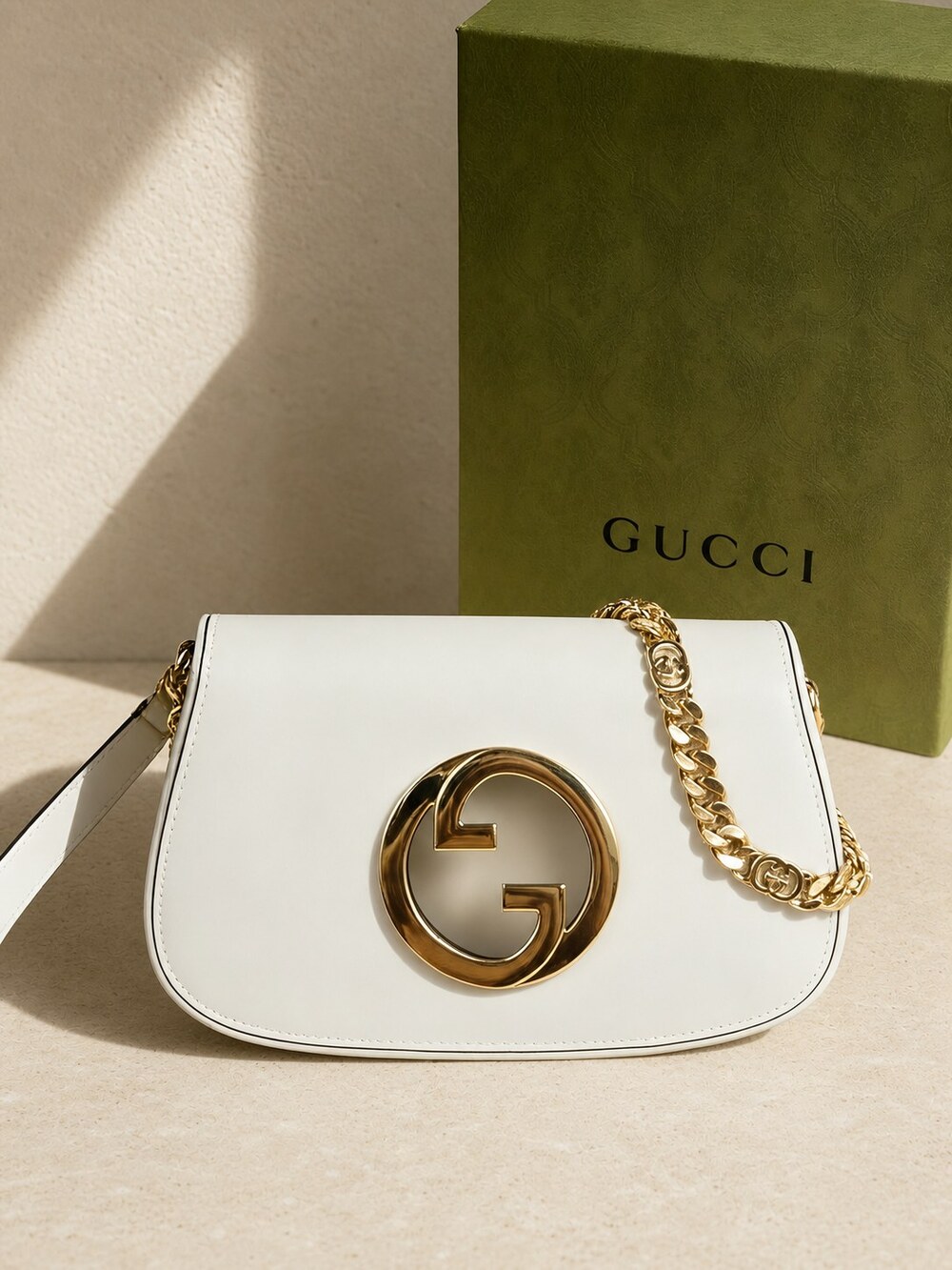 Gucci Medium Shoulder Bag White Leather | New / Unused